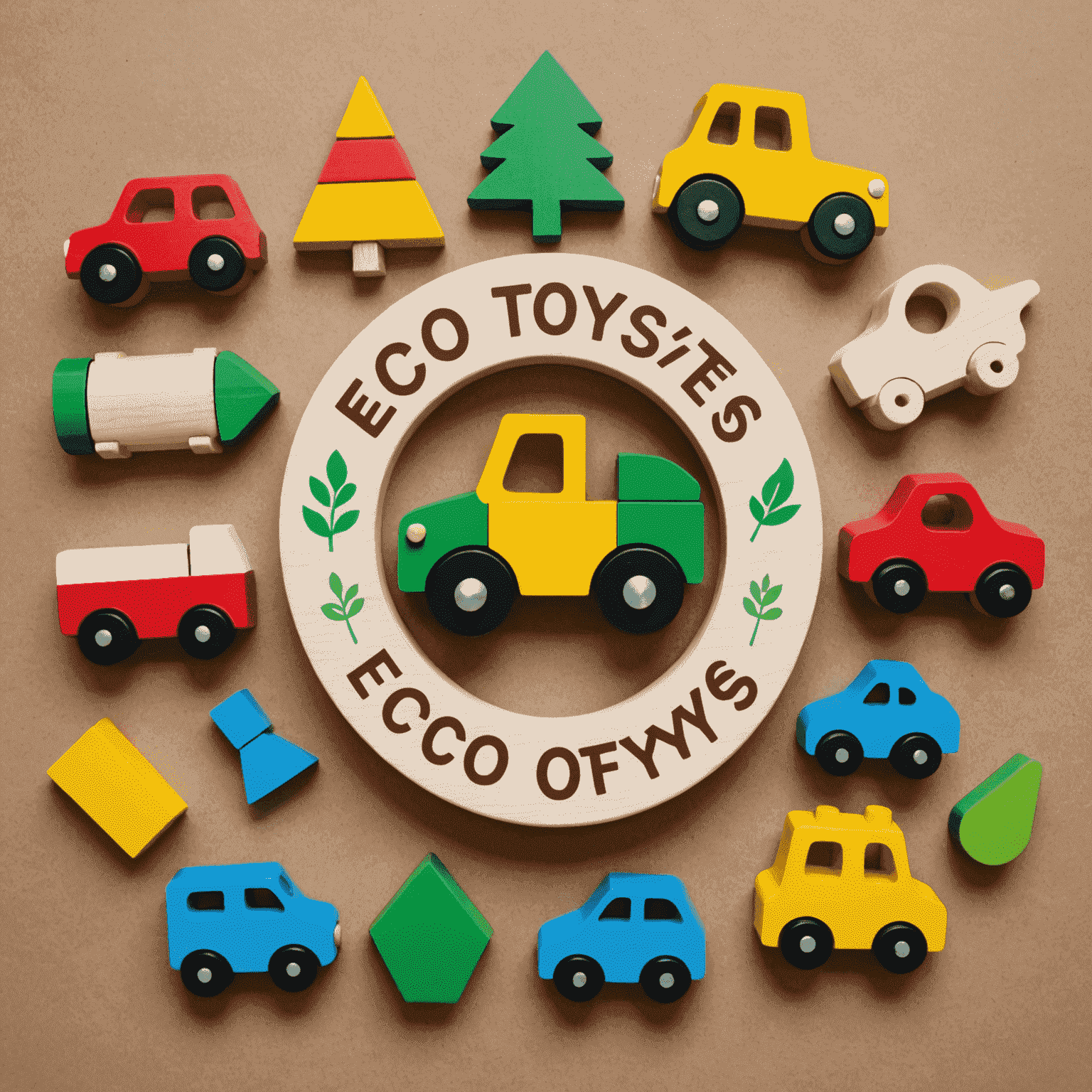 Logo de Eco-toys: Juguetes de madera sostenibles y coloridos